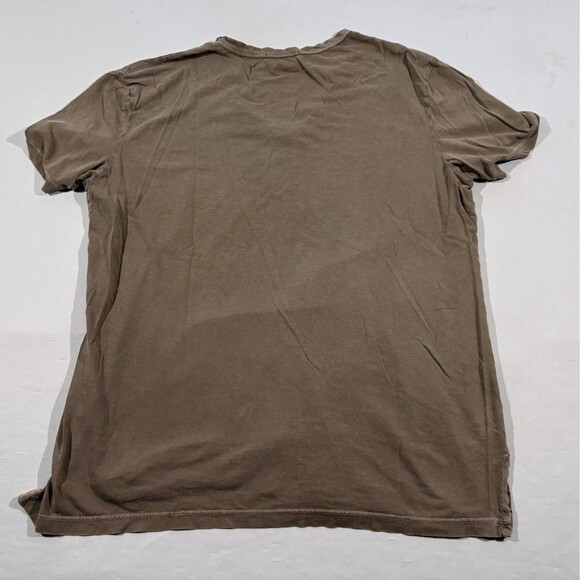 Standard James Perse Brown Cotton Crew Short Sleeve T-shirt Sz 1 Small USA Flaw - Picture 6 of 9
